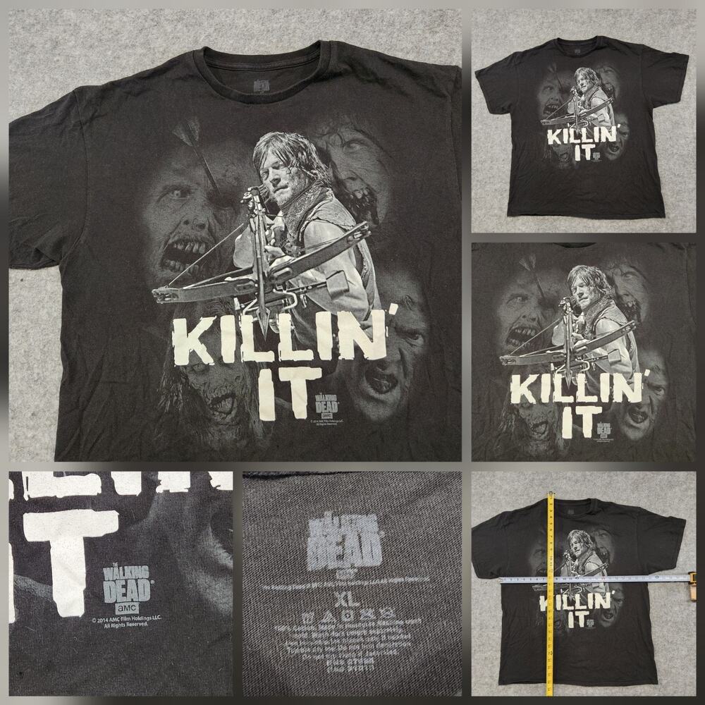 VTG The‎ Walking Dead TWD Mens XL Daryl Dixon AMC TV Series Graphic T Shirt